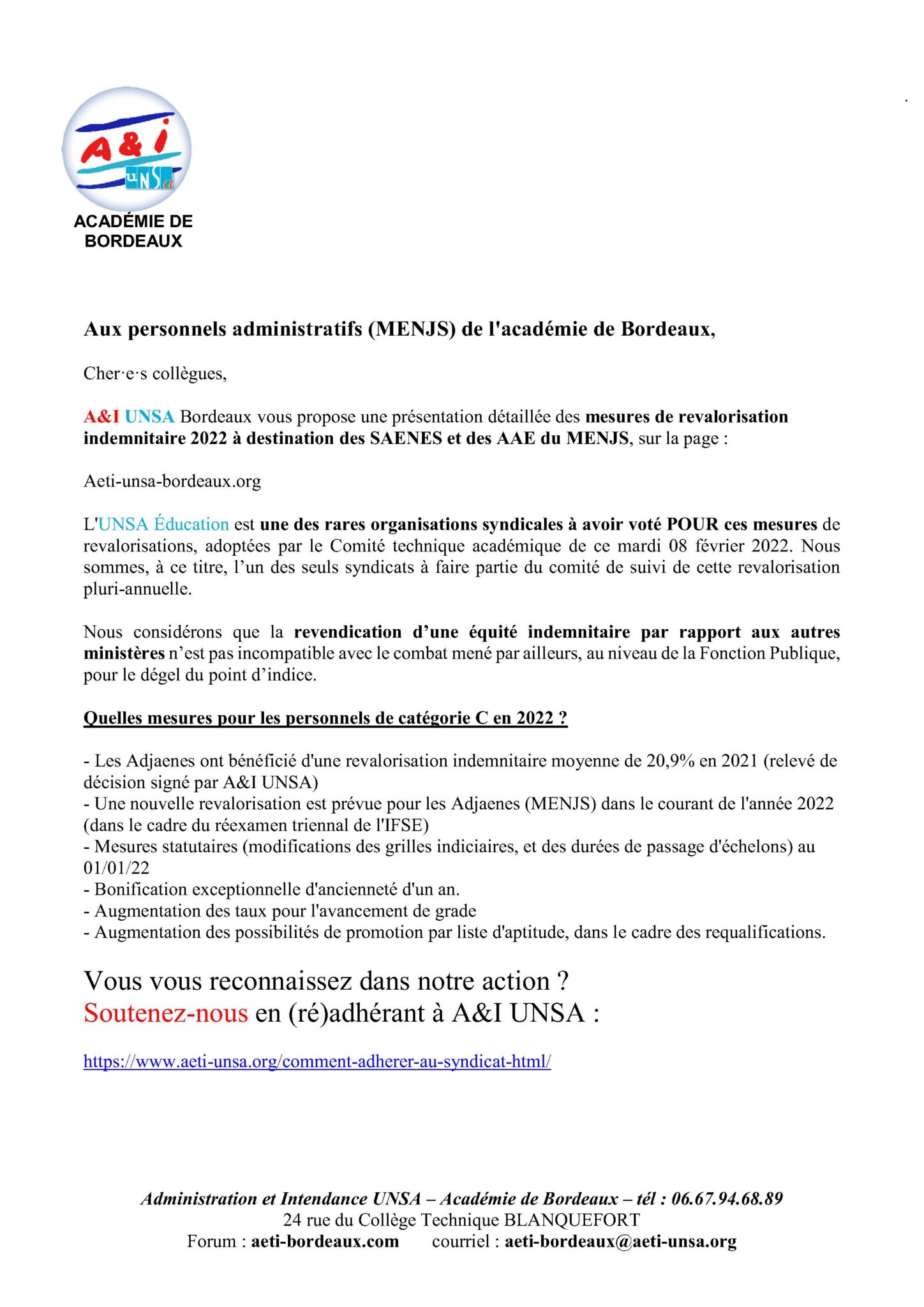 L’actu Académique – Administration Et Intendance – Académie De Bordeaux